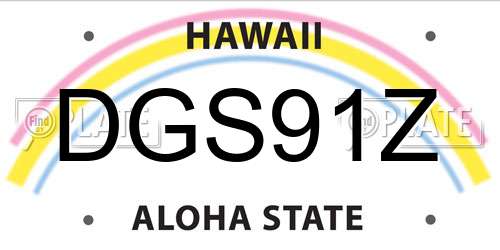 DGS91Z Hawaii License Plate