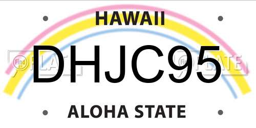 DHJC95 Hawaii License Plate