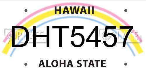 DHT5457 Hawaii License Plate