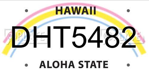 DHT5482 Hawaii License Plate