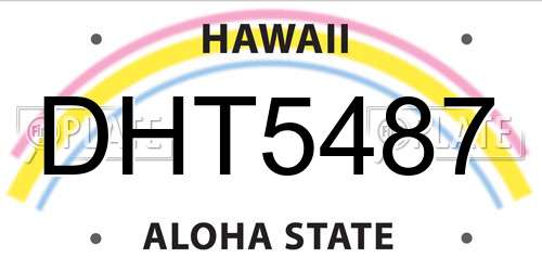DHT5487 Hawaii License Plate