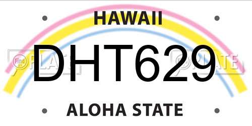 DHT629 Hawaii License Plate