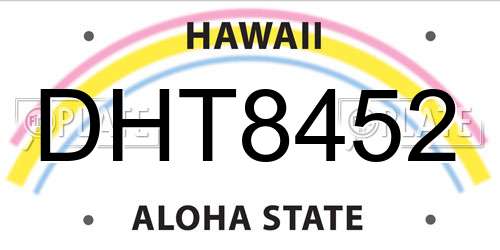 DHT8452 Hawaii License Plate