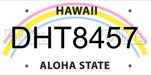DHT8457 Hawaii License Plate