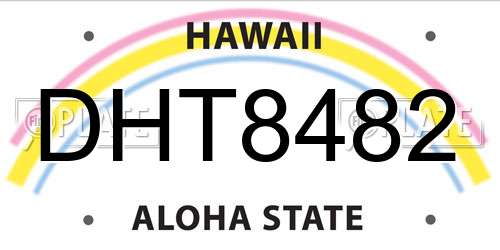 DHT8482 Hawaii License Plate
