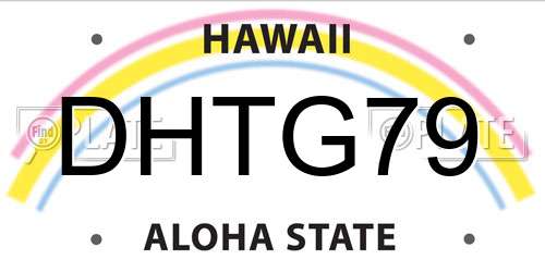 DHTG79 Hawaii License Plate