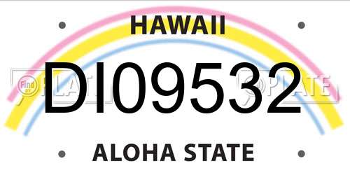 DI09532 Hawaii License Plate