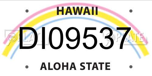 DI09537 Hawaii License Plate