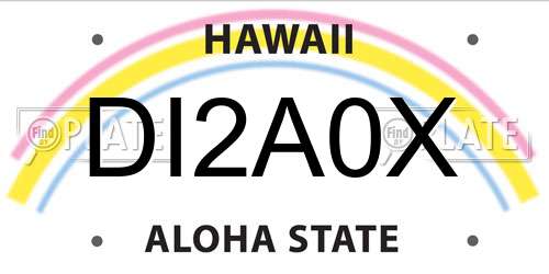 DI2A0X Hawaii License Plate