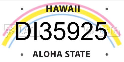 DI35925 Hawaii License Plate