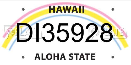 DI35928 Hawaii License Plate