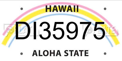 DI35975 Hawaii License Plate