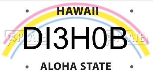 DI3H0B Hawaii License Plate
