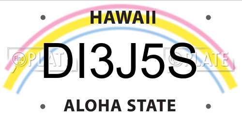 DI3J5S Hawaii License Plate