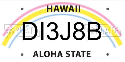 DI3J8B Hawaii License Plate