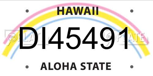 DI45491 Hawaii License Plate