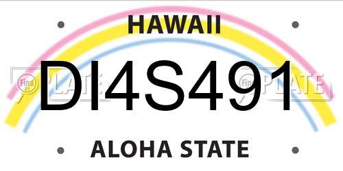 DI4S491 Hawaii License Plate