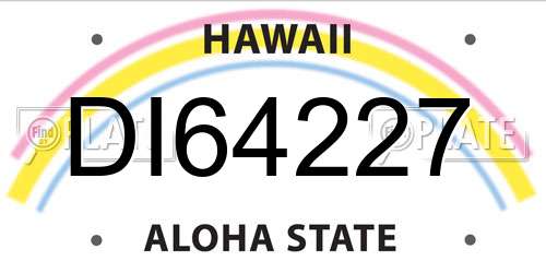 DI64227 Hawaii License Plate