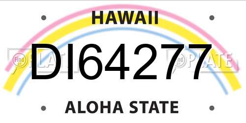 DI64277 Hawaii License Plate