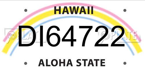 DI64722 Hawaii License Plate