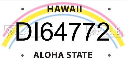DI64772 Hawaii License Plate