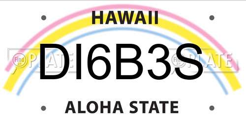DI6B3S Hawaii License Plate