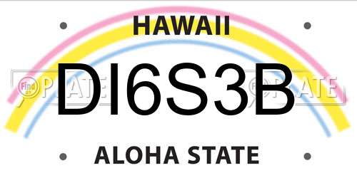 DI6S3B Hawaii License Plate