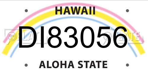 DI83056 Hawaii License Plate