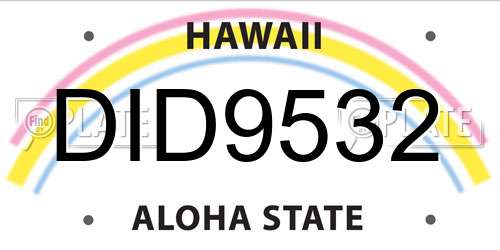 DID9532 Hawaii License Plate