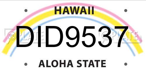 DID9537 Hawaii License Plate