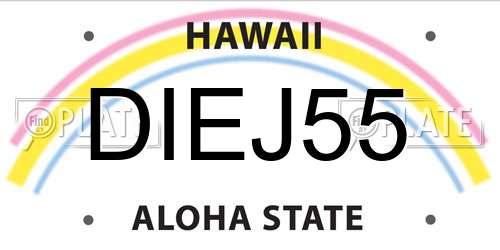 DIEJ55 Hawaii License Plate