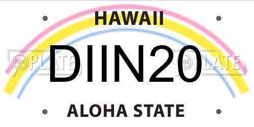 DIIN20 Hawaii License Plate