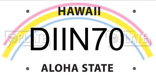 DIIN70 Hawaii License Plate