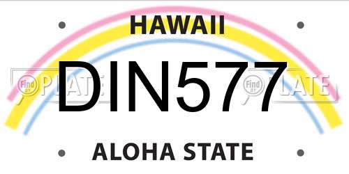 DIN577 Hawaii License Plate
