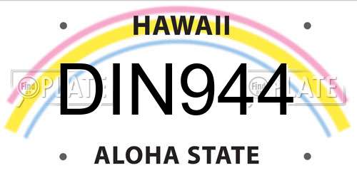 DIN944 Hawaii License Plate
