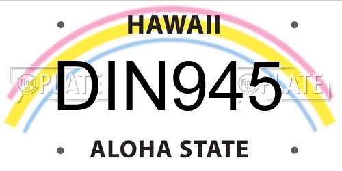 DIN945 Hawaii License Plate