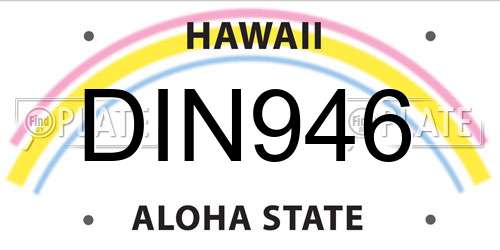 DIN946 Hawaii License Plate