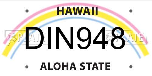 DIN948 Hawaii License Plate