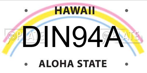 DIN94A Hawaii License Plate