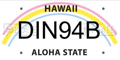 DIN94B Hawaii License Plate