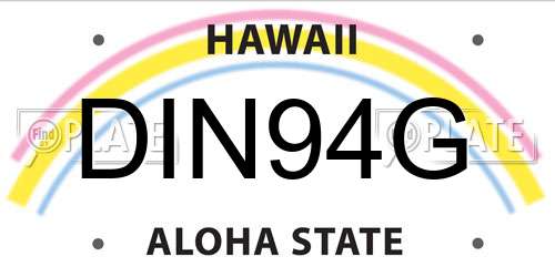 DIN94G Hawaii License Plate
