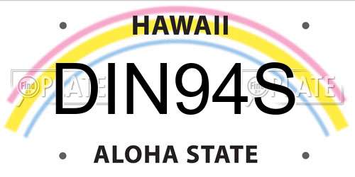 DIN94S Hawaii License Plate