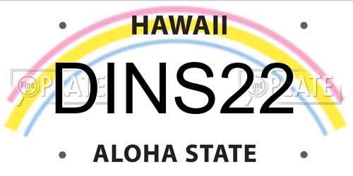 DINS22 Hawaii License Plate