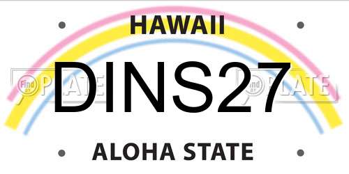DINS27 Hawaii License Plate