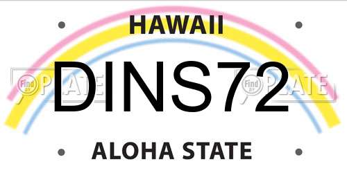 DINS72 Hawaii License Plate