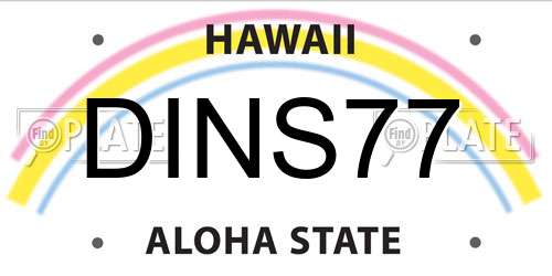 DINS77 Hawaii License Plate