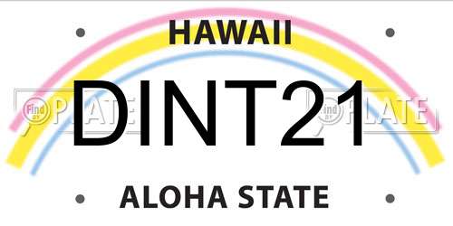 DINT21 Hawaii License Plate