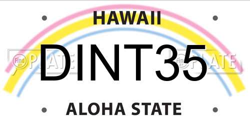 DINT35 Hawaii License Plate