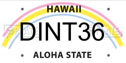 DINT36 Hawaii License Plate