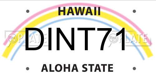 DINT71 Hawaii License Plate
